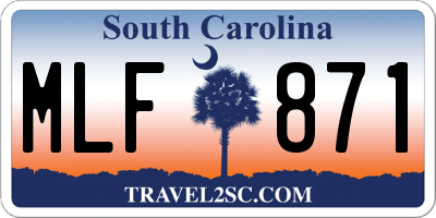 SC license plate MLF871