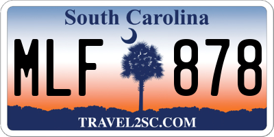 SC license plate MLF878