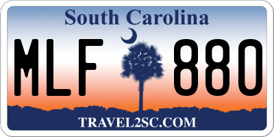 SC license plate MLF880