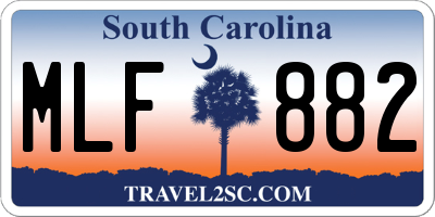 SC license plate MLF882