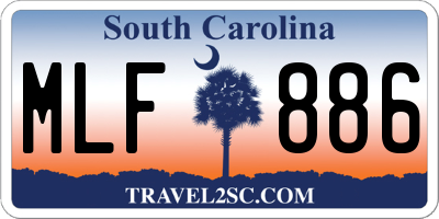 SC license plate MLF886