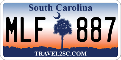 SC license plate MLF887