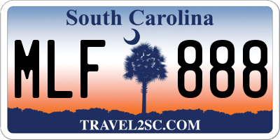 SC license plate MLF888