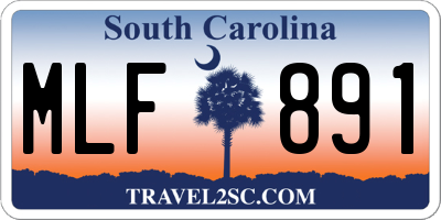SC license plate MLF891