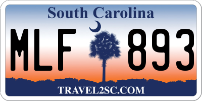 SC license plate MLF893