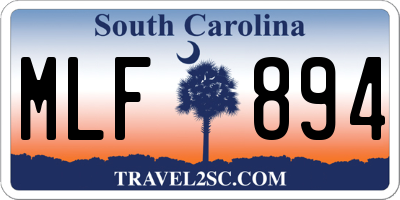 SC license plate MLF894