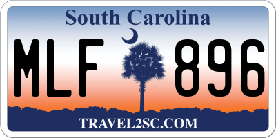 SC license plate MLF896