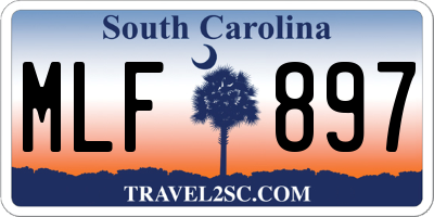 SC license plate MLF897
