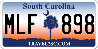 SC license plate MLF898