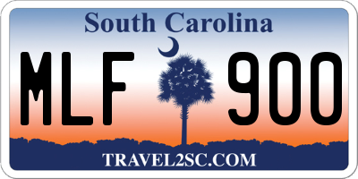 SC license plate MLF900