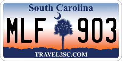 SC license plate MLF903