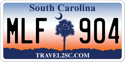 SC license plate MLF904