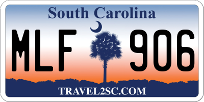 SC license plate MLF906