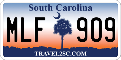SC license plate MLF909