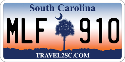 SC license plate MLF910