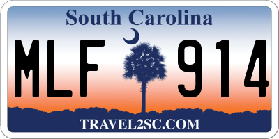 SC license plate MLF914