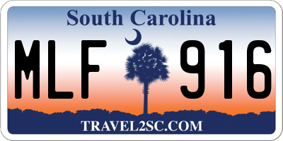 SC license plate MLF916