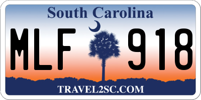 SC license plate MLF918