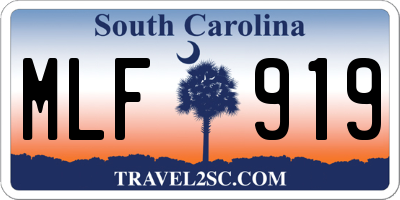 SC license plate MLF919