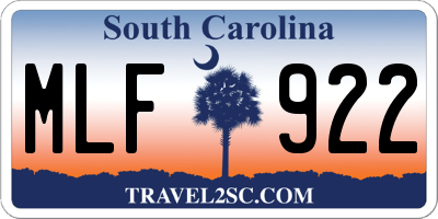SC license plate MLF922