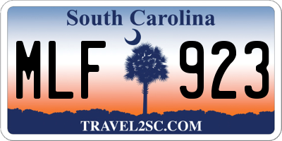 SC license plate MLF923