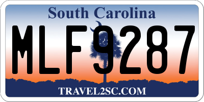 SC license plate MLF9287