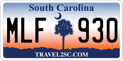 SC license plate MLF930