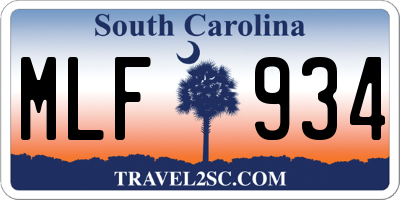 SC license plate MLF934