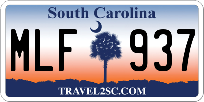SC license plate MLF937