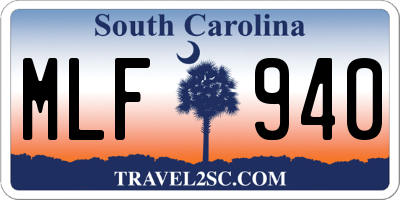 SC license plate MLF940
