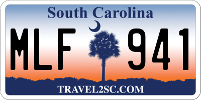 SC license plate MLF941