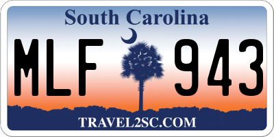 SC license plate MLF943