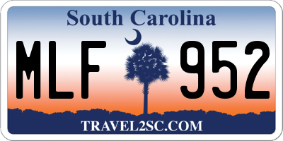 SC license plate MLF952
