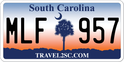 SC license plate MLF957
