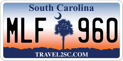 SC license plate MLF960