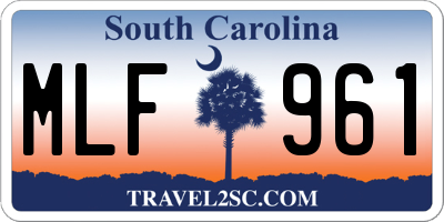 SC license plate MLF961
