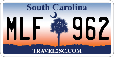 SC license plate MLF962