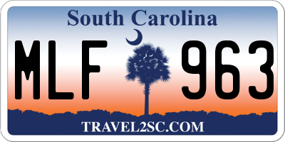 SC license plate MLF963