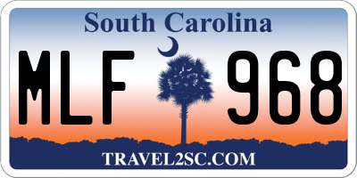 SC license plate MLF968