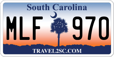 SC license plate MLF970