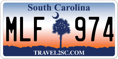 SC license plate MLF974
