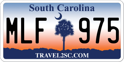 SC license plate MLF975