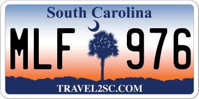 SC license plate MLF976