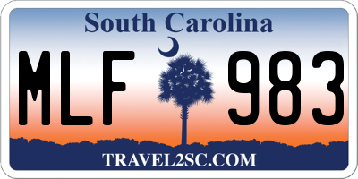 SC license plate MLF983
