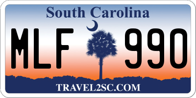 SC license plate MLF990