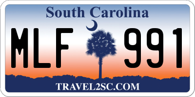SC license plate MLF991