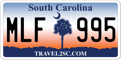SC license plate MLF995
