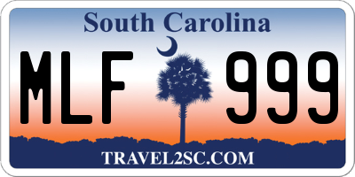 SC license plate MLF999