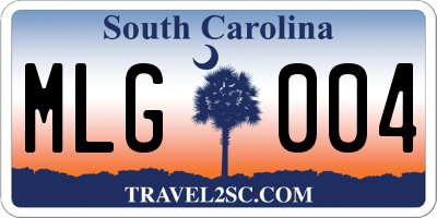 SC license plate MLG004