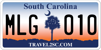 SC license plate MLG010
